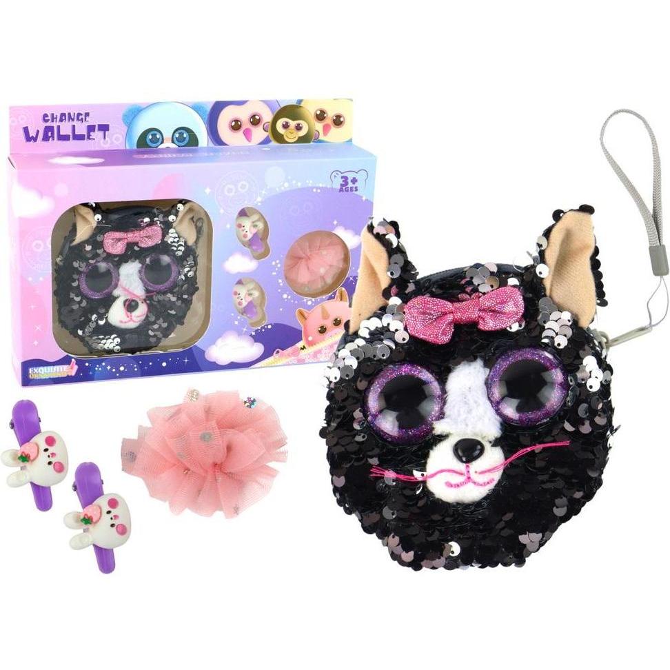 Lean Toys, Bambine, Portafoglio, Manschettenknopf-Geldbörsen-Set für Mädchen, 4-teilig, Multicolore