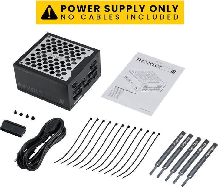 Produktbild Phanteks Revolt 1000W Platinum, ATX 3.0, PCIe 5.0, vollmodular - 1000 Watt, schwarz (1000 W)