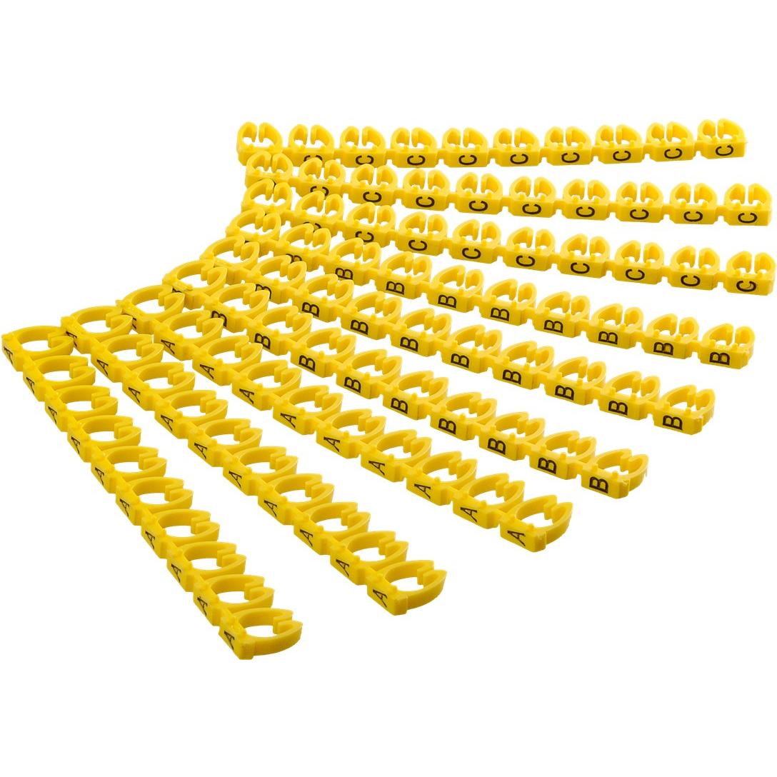 Thumbnail - Goobay, Kabelverbindung Zubehör, Kabelmarker-Clips "Buchstaben A-C", für Kabeldurchmesser bis 6 mm, 6 mm