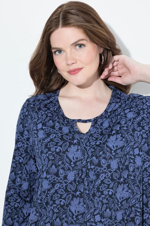 Produktbild Ulla Popken Shirt, Blüten, A-Linie, Rundhals, 3/4-Arm (42, 44)