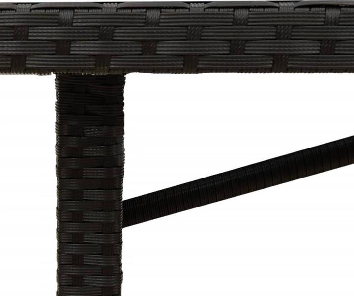 Actual product image VidaXL Garden table Dining table Patio table with wooden top black poly rattan (80 cm)