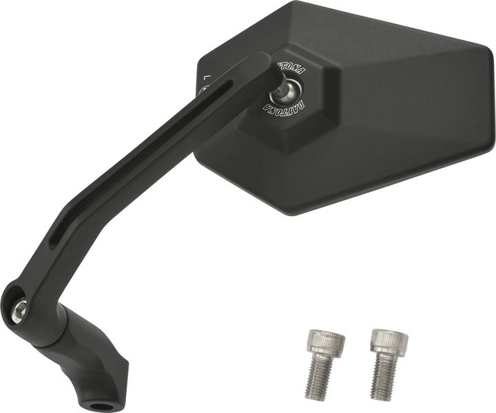 Actual product image Daytona D-Mirror-4 black hexagonal aluminium side mirror