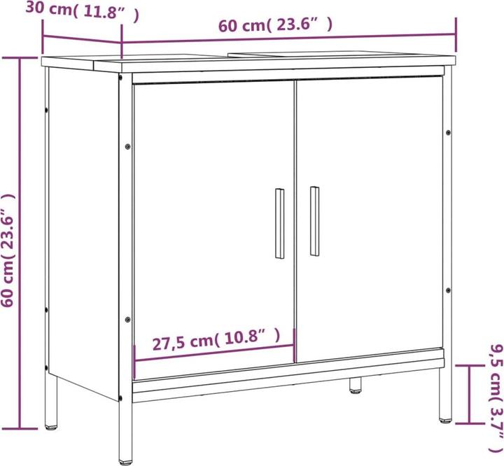 Actual product image vidaXL Waschbeckenschrank (30 x 30 x 60 cm)