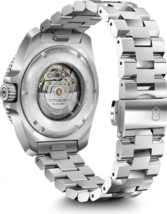 Produktbild Victorinox Journey 1884 Automatic, Taucheruhr, Herrenuhr, 43 cm, Ziffernblatt schwarz, Edelstahl Armband silber (Taucheruhr, 43 mm)