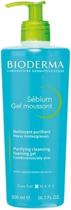 Image du produit Bioderma Gel moussant pour peau grasse (Gel nettoyant, 500 ml)