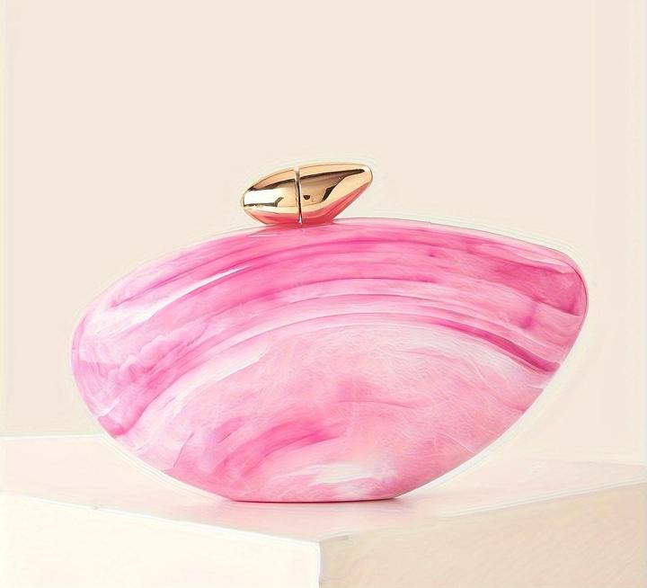 Actual product image Only-Bags.Store Elegant marble bag with magnetic fastening and detachable chain - vintage-inspired evening bag