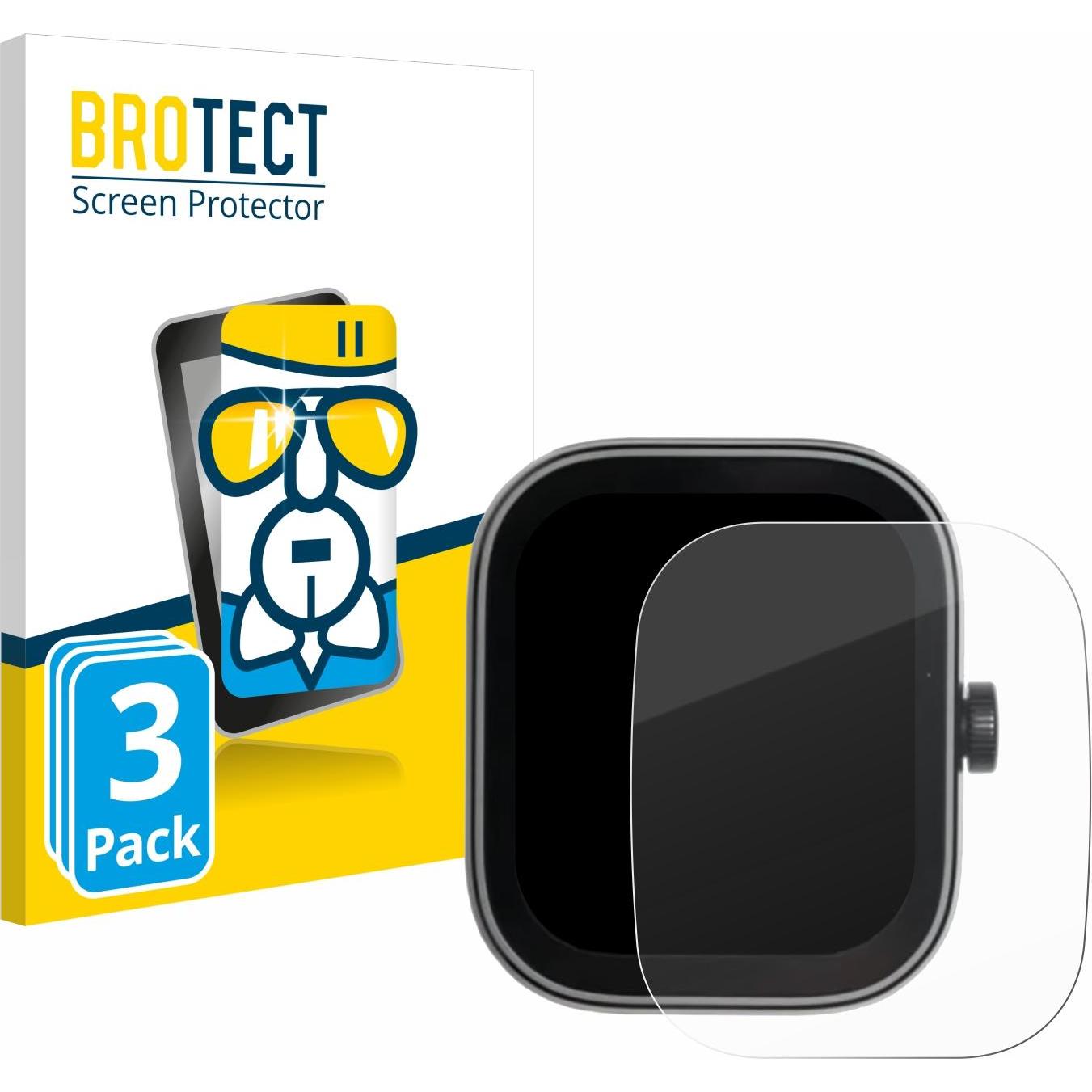 BROTECT AirGlass Panzerglasfolie, Smartwatch Schutzfolie, Transparent