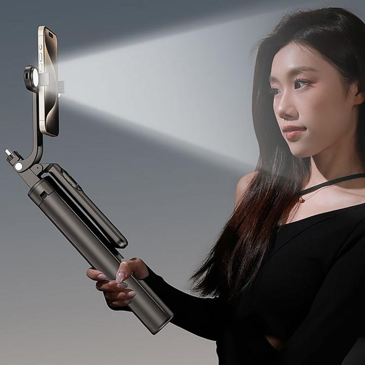 Actual product image Hurtel Selfie stick WH181D-Y1S 1.75m aluminium alloy telescopic tripod with dual lamp and phone holder -