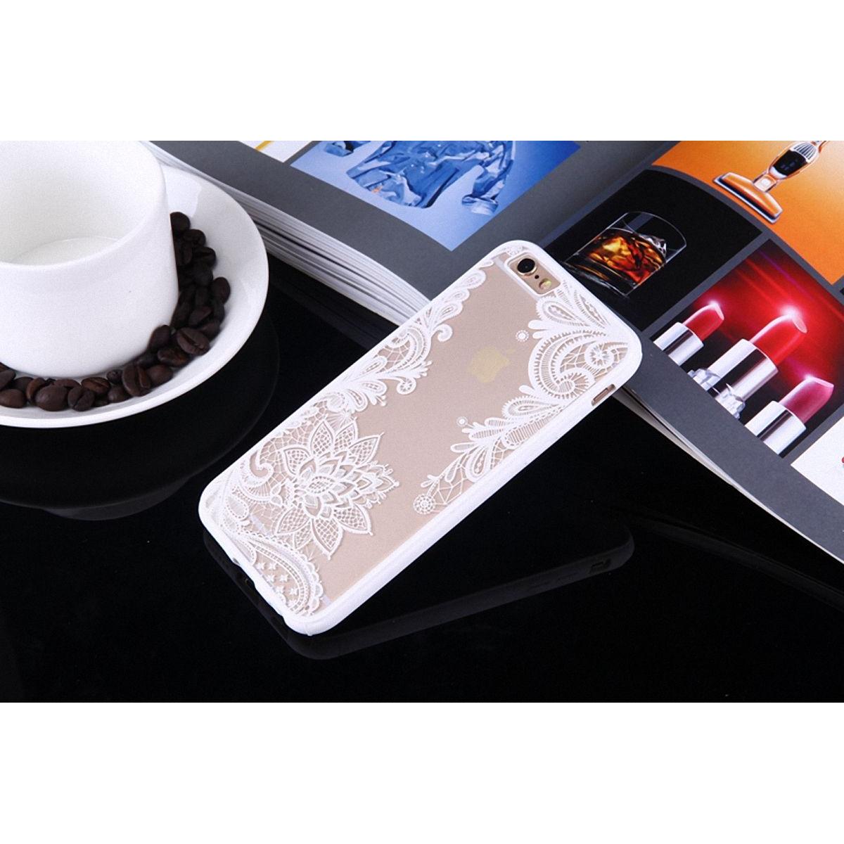 Thumbnail - König Design Apple iPhone 8 Plus Handy Hülle Mandala Case Schutzhülle Motiv Blüte Weiss Neu (Apple iPhone 8 Plus), Smart...