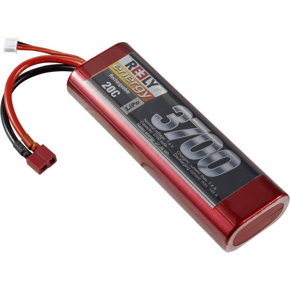 Reely Modellbau-Akkupack (LiPo) 7.4V 3700 mAh Zellen-Zahl: 2 20 C Hardcase T-Stecksystem (7.40 V, 3700 mAh)