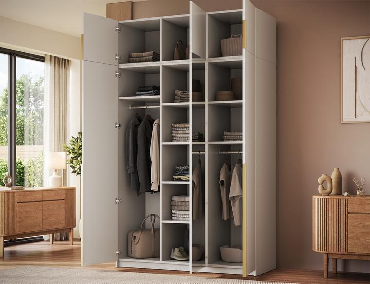 Produktbild ADRK Furniture Alera III mit Aufsatz – Drehtürenschrank (148 x 58 x 250 cm)