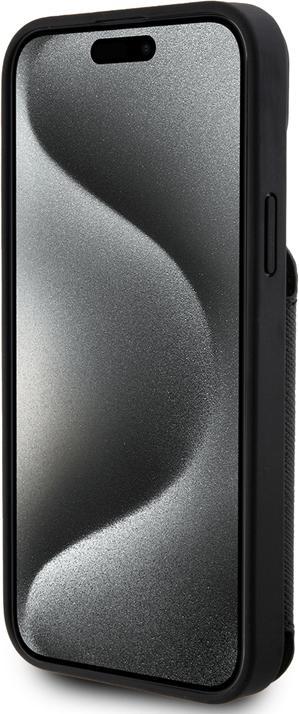 Produktbild Karl Lagerfeld Hülle Saffiano mit Kartenhalter, Schwarz Series (Apple iPhone 15)