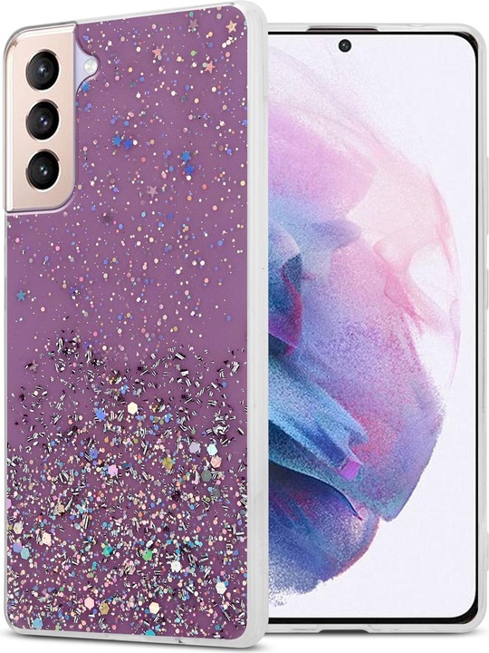 Purple with glitter