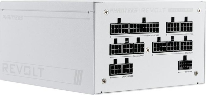 Immagine prodotto Phanteks Revolt 1000W Platinum, ATX 3.0, PCIe 5.0, completamente modulare - 1000 Watt, bianco (1000 W)