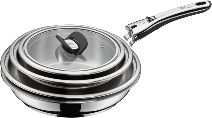 Immagine prodotto WMF Padella Click&Serve (24 cm, Padella per friggere, Acciaio inossidabile)