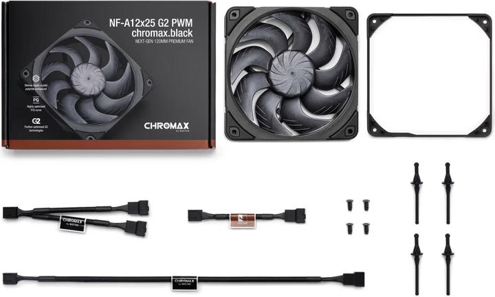 Produktbild Noctua NF-A12x25 G2 PWM chromax.black (120 mm, 1x)