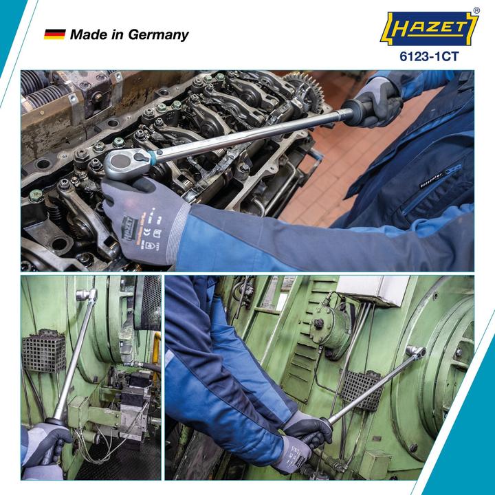 Actual product image HAZET Torque wrench 6123-1CT ∙ Nm min-max: 60 - 320 Nm ∙ Tolerance: 2% ∙ Square, solid 12.5 mm (1/2… (1/2", 60 Nm, 320 Nm)