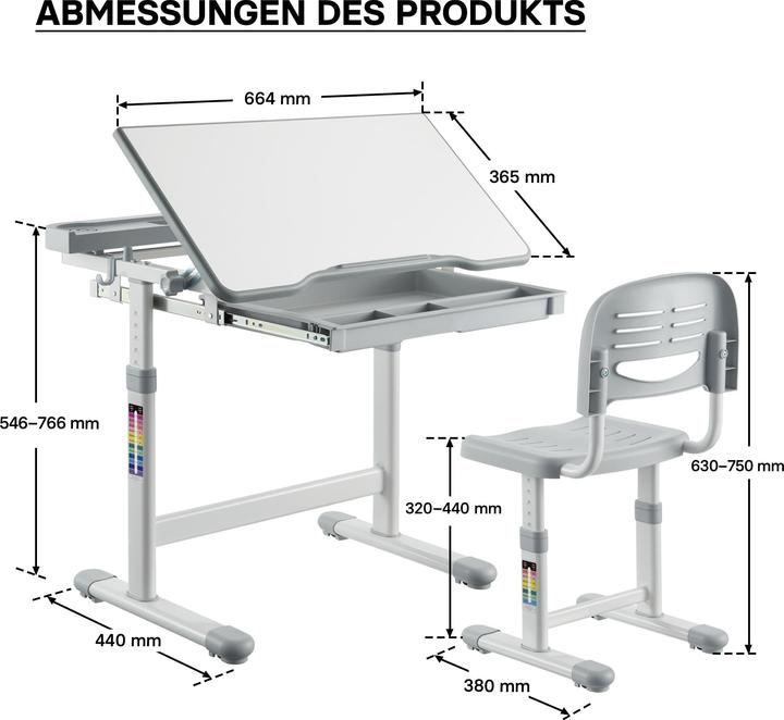 Produktbild Toboli Kinderschreibtisch mit Stuhl