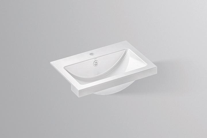 Actual product image Alape semi-recessed basin HB.R585H, rectangular W: 585mm H: 143mm D: 405mm, 2700000000, white (405 mm, 585 mm)