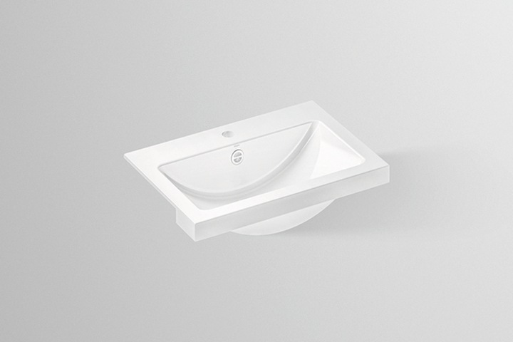 Alape semi-recessed basin HB.R585H, rectangular W: 585mm H: 143mm D: 405mm, 2700000000, white (405 mm, 585 mm)