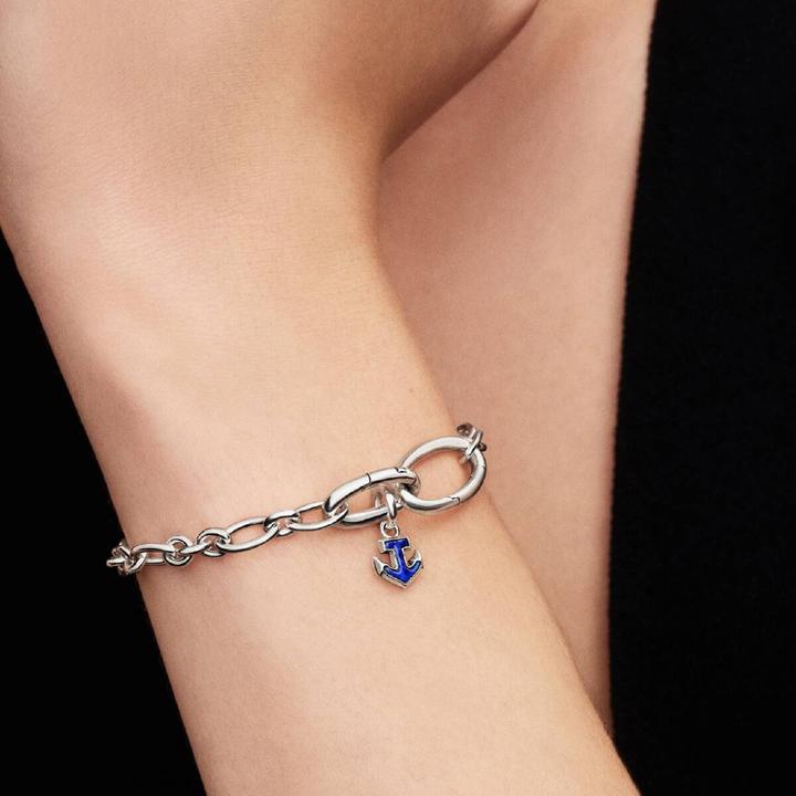 Actual product image Pandora Blue Anchor Mini Dangle Charm (Silver 925)