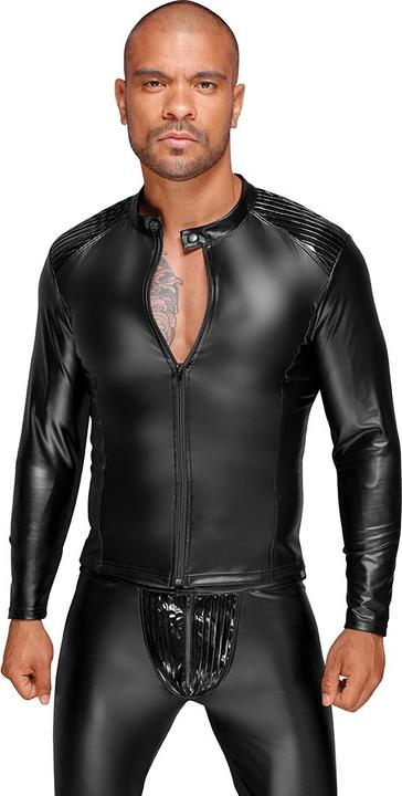 Productafbeelding Noir Handmade Wetlook broek met PVC plooien (XXL)