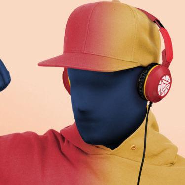 Actual product image Tribe Marvel stereo on-ear headphones with microphone and volume control for mobile - Iron man, HPW1160 (Cable)