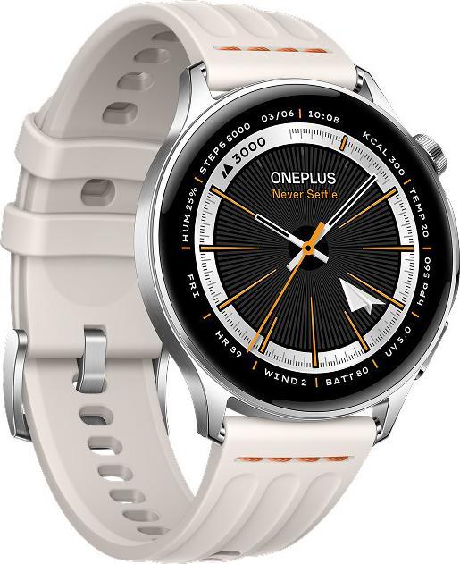 Produktbild OnePlus Watch Lite Smartwatch, Silver Steel (45 mm)