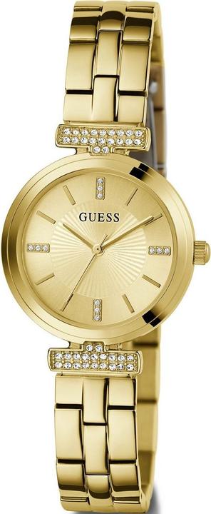 Actual product image Guess P GLD CS W/ CRYS / SUN CHAMP DL / P GLD BRCT Wristwatch (Analogue wristwatch, 28 mm)