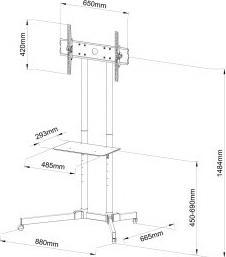 Image du produit Art STO S-08A BOARD sur roues+HOLDER (60 kg, 30" - 50")
