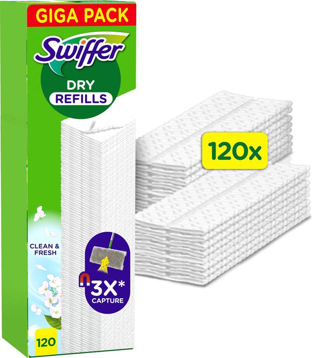 Swiffer Bodenwischer Mit 120 Trockenen Und 3 Feuchten Bodentüchern (120 Stk.)