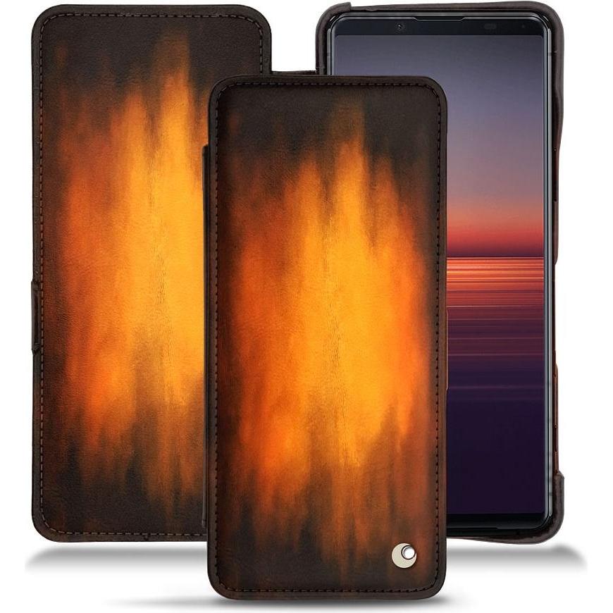 Thumbnail - Noreve Lederschutzhülle horizontal (Sony Xperia 5 II), Smartphone Hülle, Violett