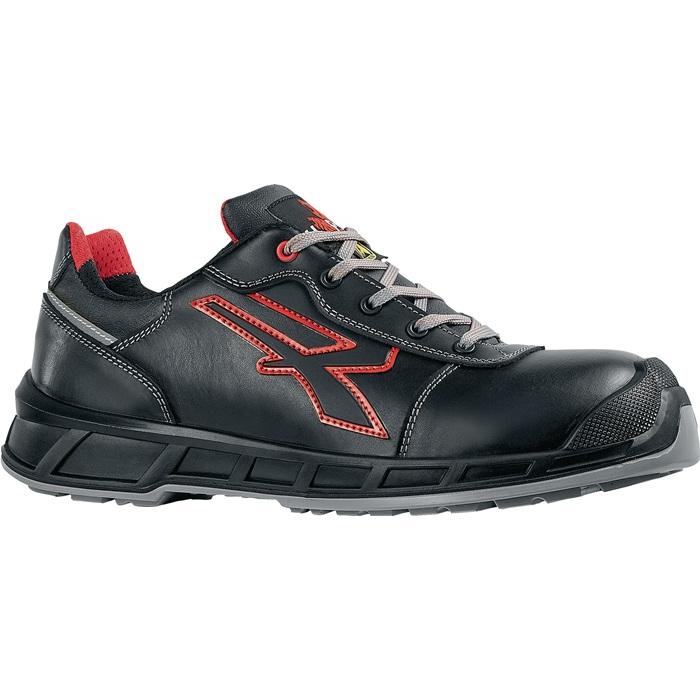U-Power, Sicherheitsschuhe, Sicherheitshalbschuh Billie Gr.43 schwarz/rot S3 CI SRC ESD EN20345 Leder (S3, 43)