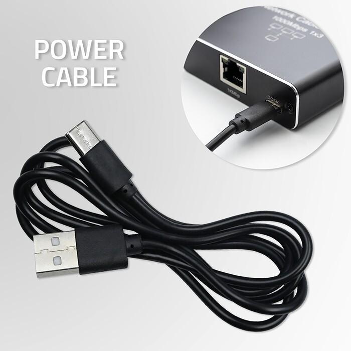 Productafbeelding Qoltec Splitter Ethernet mini SWITCH 1x3 RJ45 USB C (4 ports)