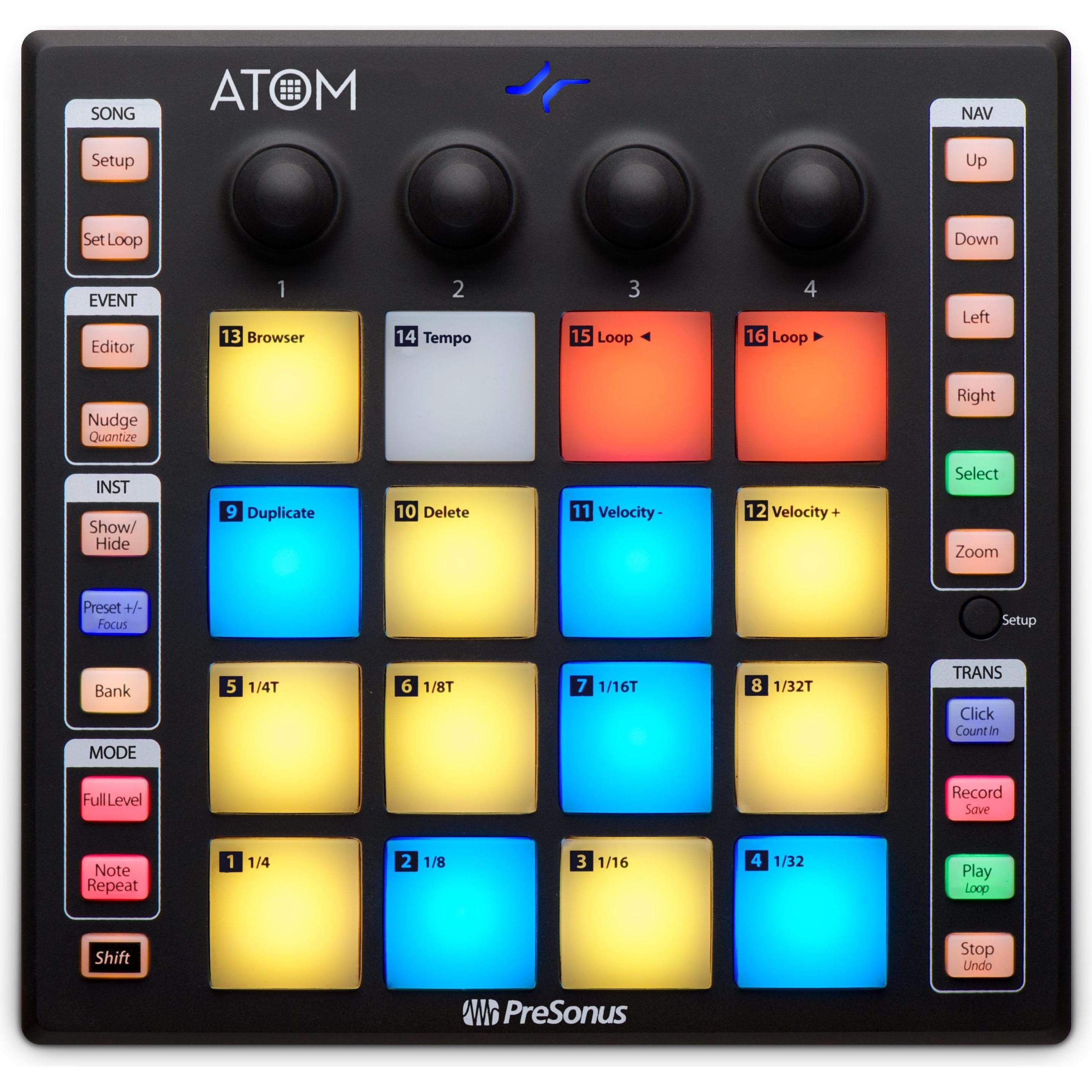 PreSonus Atom (Controllo), Controller MIDI, Nero