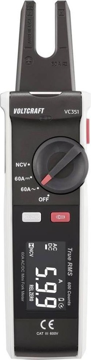 Pinza amperometrica VC-351, 2x batterie micro (tipo AAA, 1,5V), sacchetto di conservazione, istruzioni per l'uso