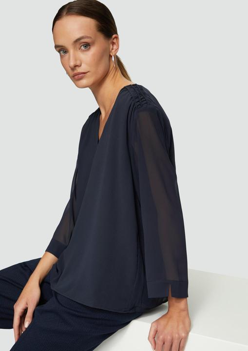 Produktbild S.Oliver Bluse Chiffon-Bluse mit Smokdetails (34)