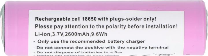 Produktbild AccuCell Akku 18650 mit Lötfahnen für Garten Werkzeuge Li-ion, 3,7V, 2600mAh (3.7 V)