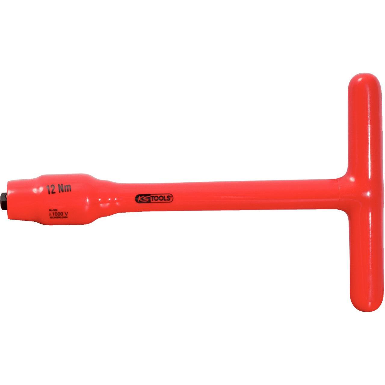 KS Tools, Drehmomentschlüssel, 3/8" Festeingestellter T-Griff-Drehmomentbegrenzer mit Schutzisolierung, 12Nm (3/8", 12 N...