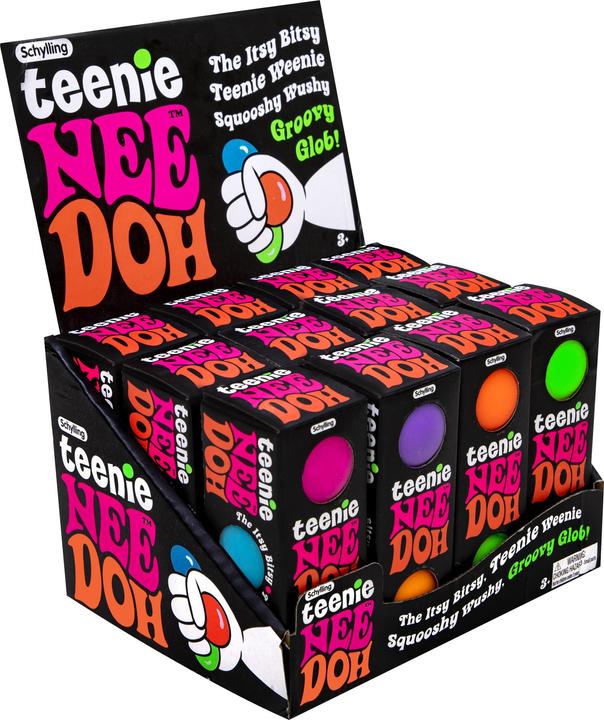 BOT-I Schylling NeeDoh Teenie - Sensory Fidget Toy - 3 Mini Groovy Globs in Assorted Colours - Ages 3 to