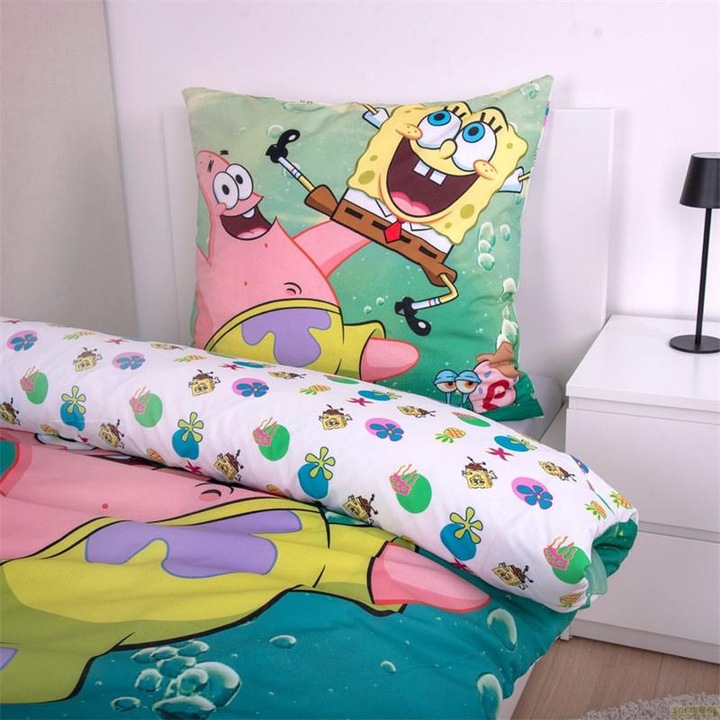 Produktbild Herding Spongebob Schwammkopf Bettwäsche 135 x 200 cm / 80 x 80 cm
