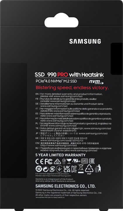 Actual product image Samsung 990 Pro with Heatsink (1000 GB, M.2 2280)