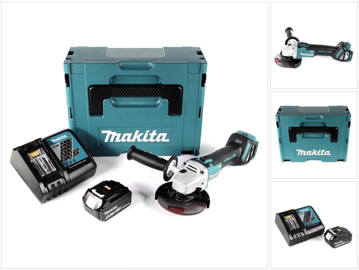 Produktbild Makita DGA 511 RG1J Akku Winkelschleifer 18V 125mm Brushless + 1x Akku 6,0Ah + Ladegerät + Makpac (125 mm)