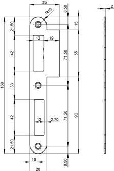 Actual product image Schänis Flap strike plates VARIO (Door set)