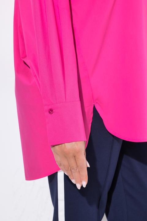 Produktbild Ulla Popken Hemdbluse, Perlmuttknöpfe, oversized, Langarm (50, 52)