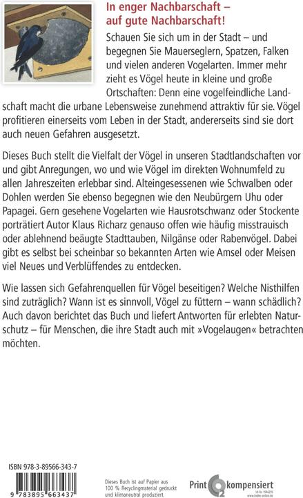 Produktbild Vögel in der Stadt (Deutsch, Dr. Klaus Richarz, Klaus Richarz, Konrad Algermissen, 2015)