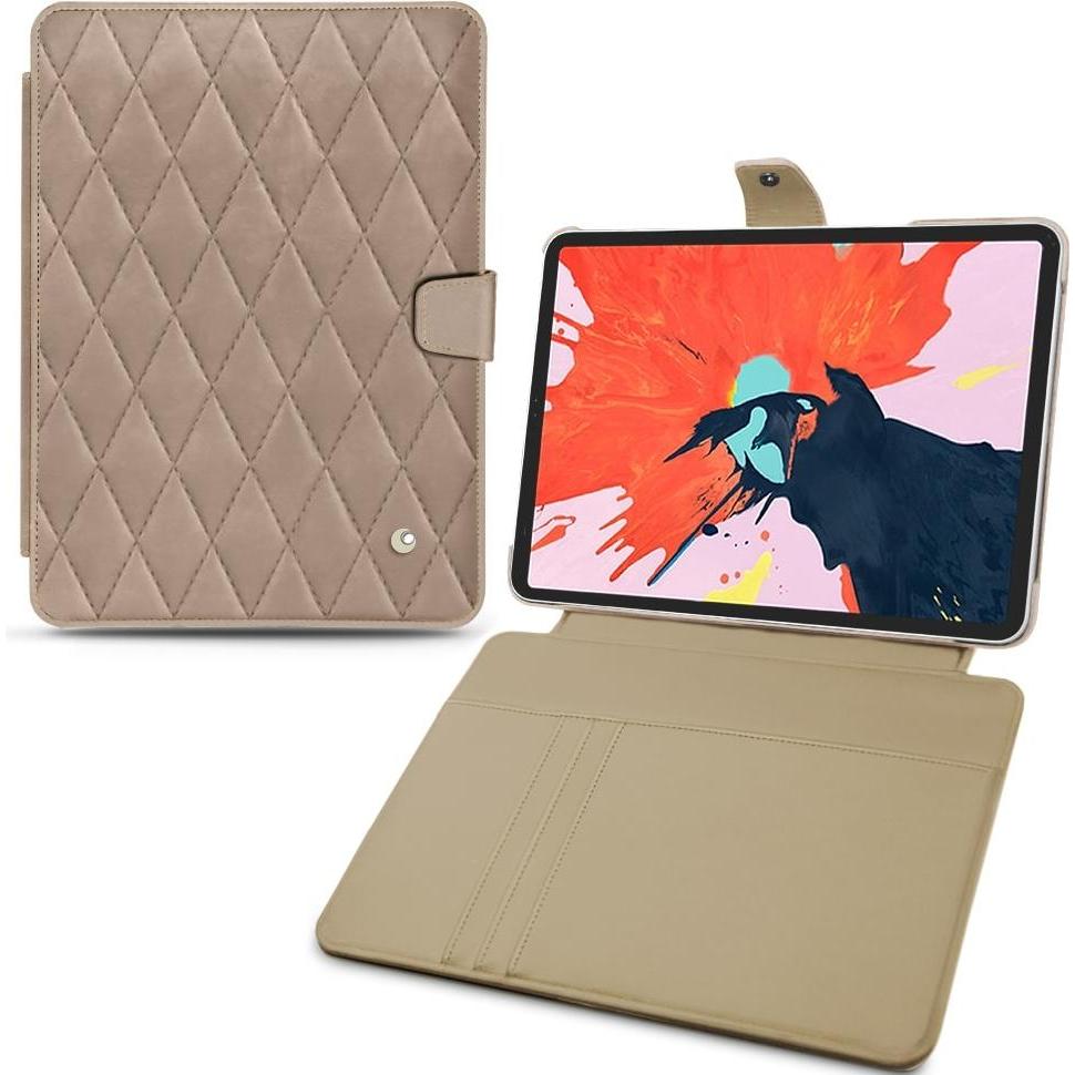 Noreve Lederschutzhülle Wallet (iPad Pro 12.9 2018 (3. Gen)), Tablet Hülle, Beige