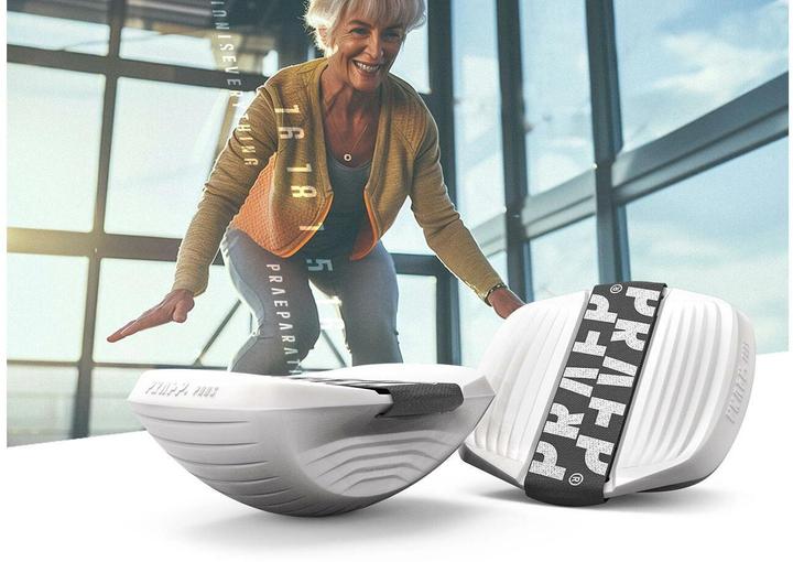 Actual product image Praep Balance Board PODs 2.0 White, integrated straps