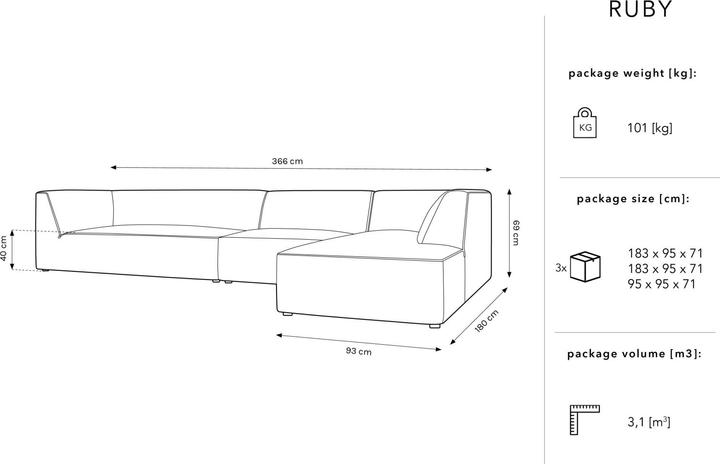 Actual product image Micadoni Ruby (Corner sofa)