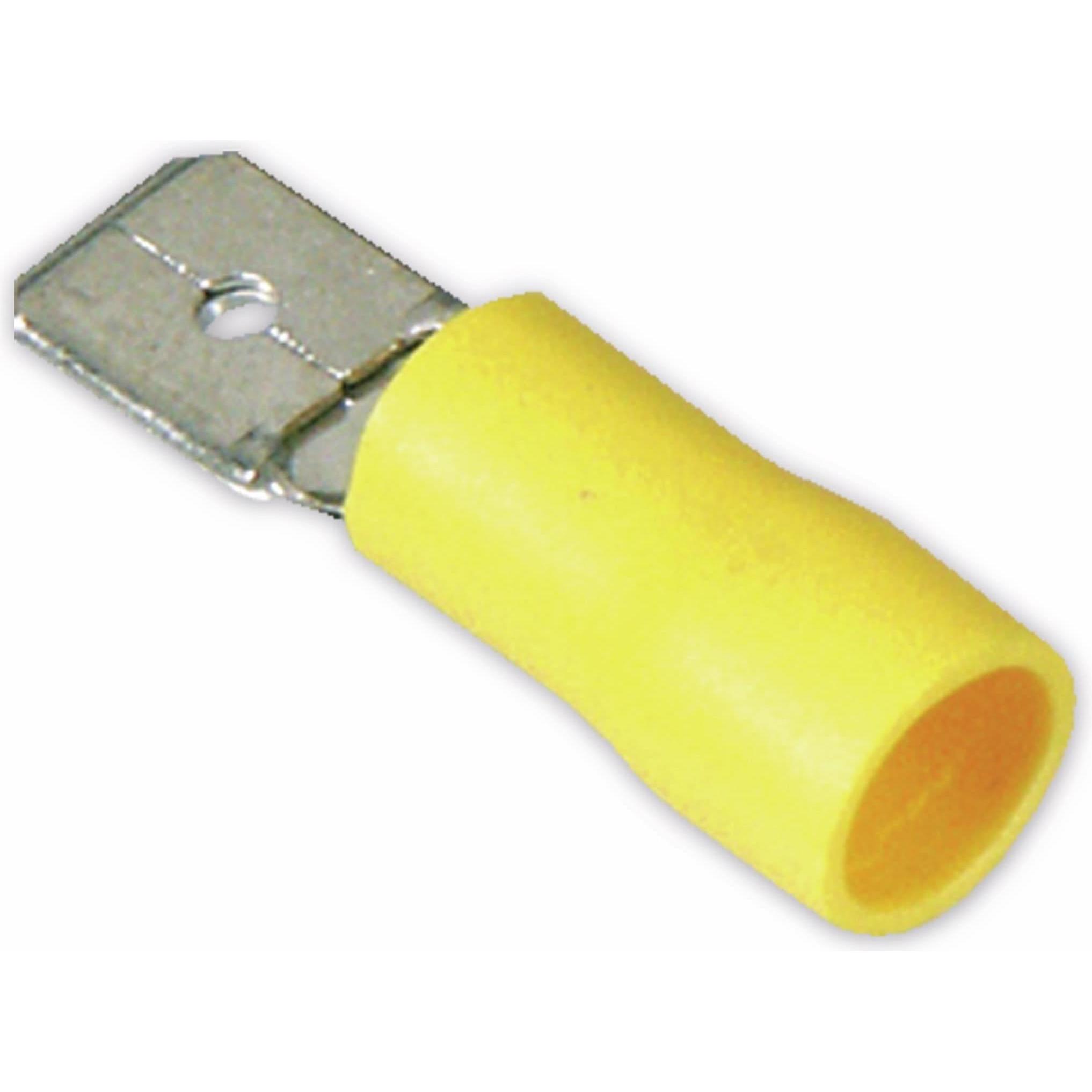 Eneroid Flachstecker, 6,3mm, gelb, 10 Stück, Netzwerk Zubehör